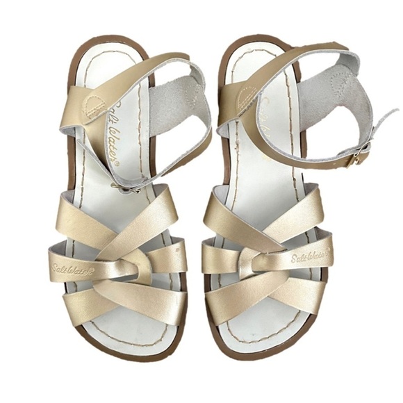 Salt Water Original Gold Waterproof Leather Flat Sandals - 5.5-6US - Picture 7 of 9